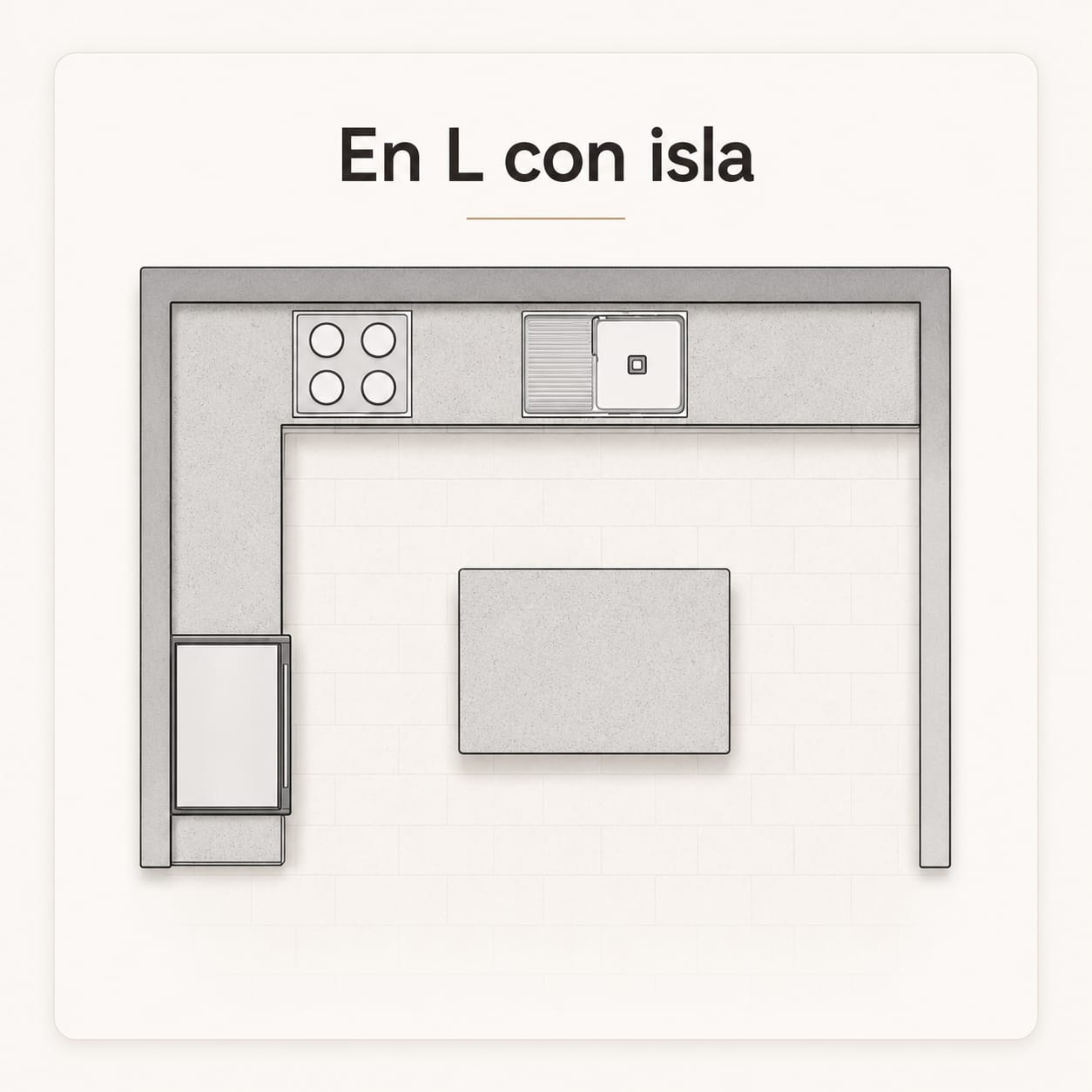 Distribución con isla